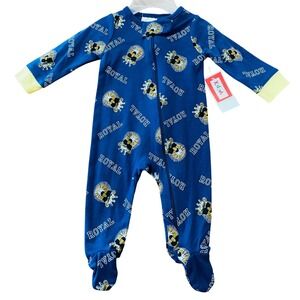 Kidgets Baby Sleeper KC Royals Sluggerrr Mascot Blue Footed Pajamas 0-3 Months